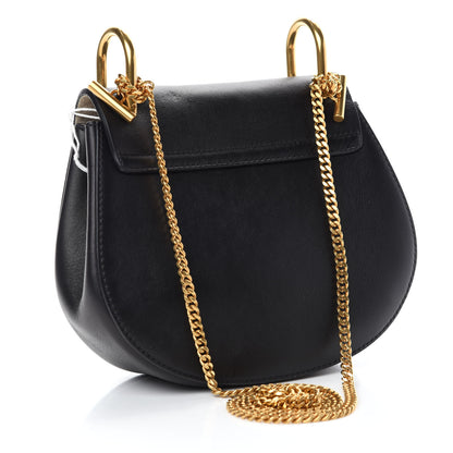 Chloe Calfskin Suede Studded Mini Drew Shoulder Bag Black 3 of 10