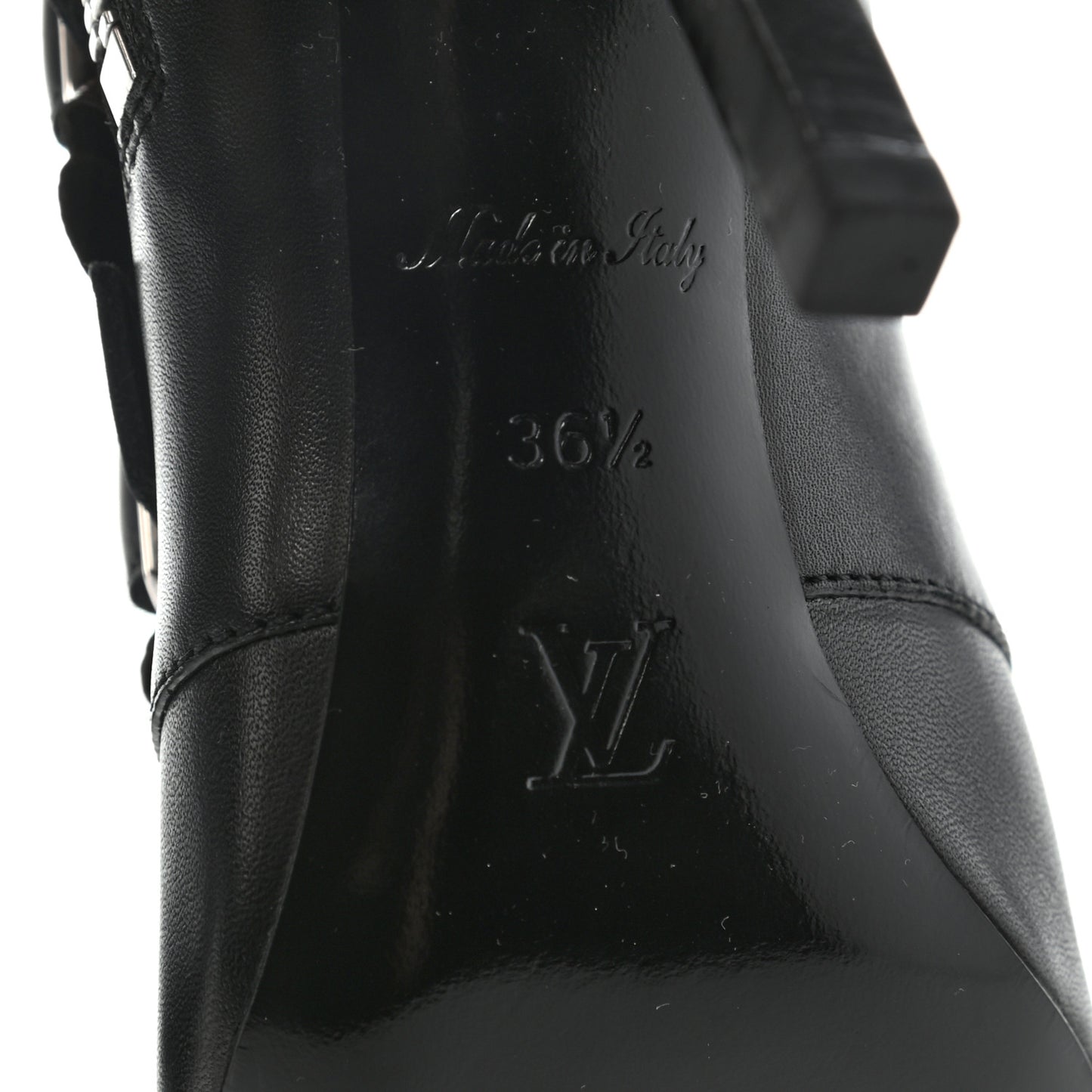 Calfskin Monogram Janet Ankle Boots 36.5 Black