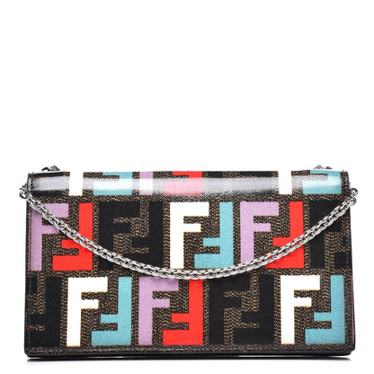 Fendi Zucca Spalmati Chain Clutch Pastello 1 of 9