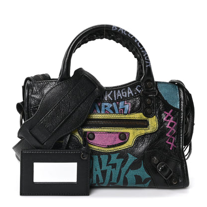 Balenciaga Agneau Arena Graffiti All Over Classic Hardware Mini City Black Multicolor 3 of 11