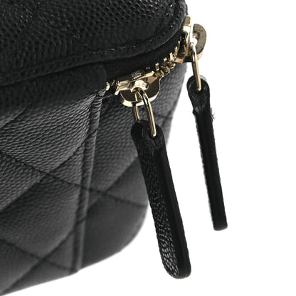 Chanel Caviar Quilted Mini Vanity Case With Chain Black 12 of 13