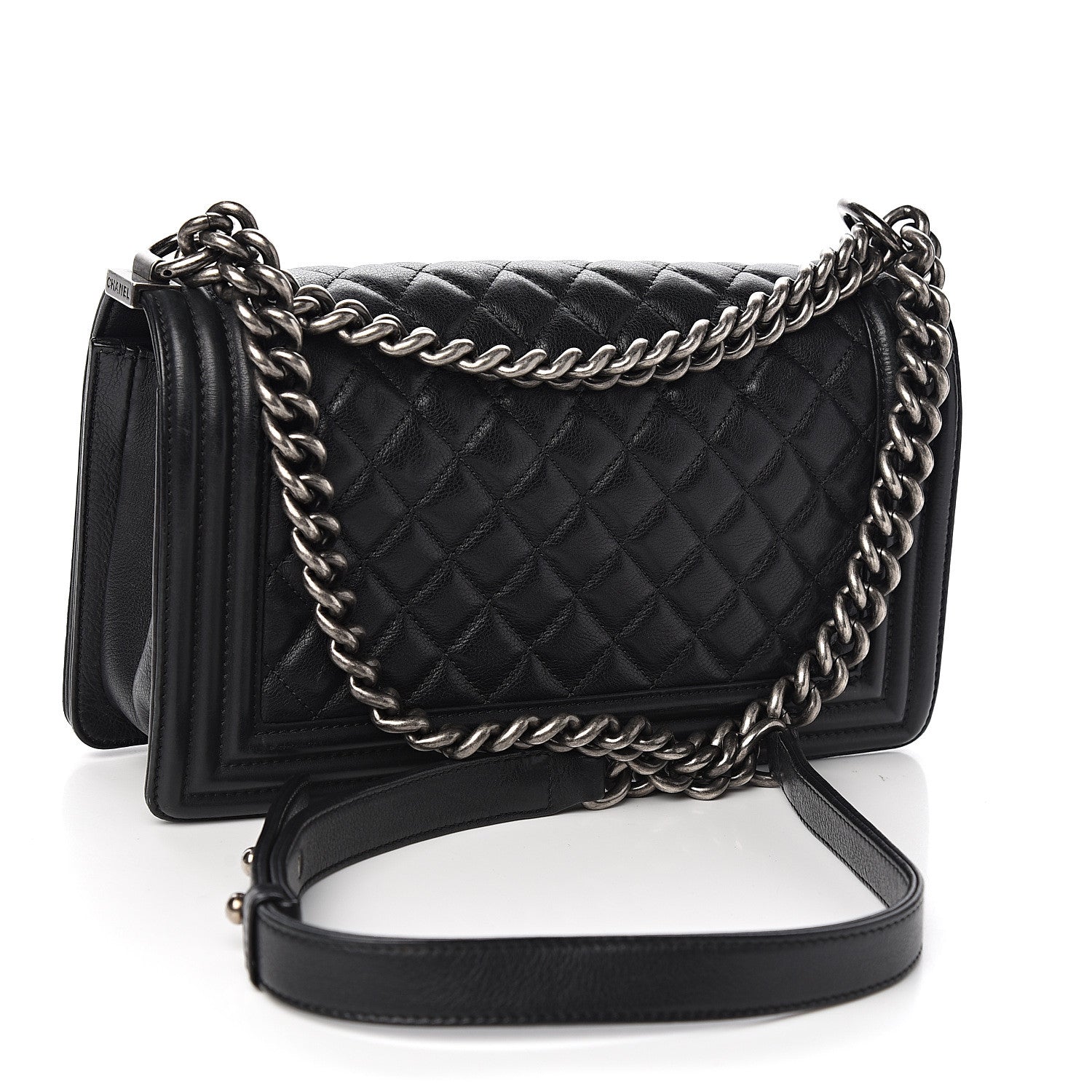 Chanel Calfskin Quilted Medium Boy Flap Black 2 of 12