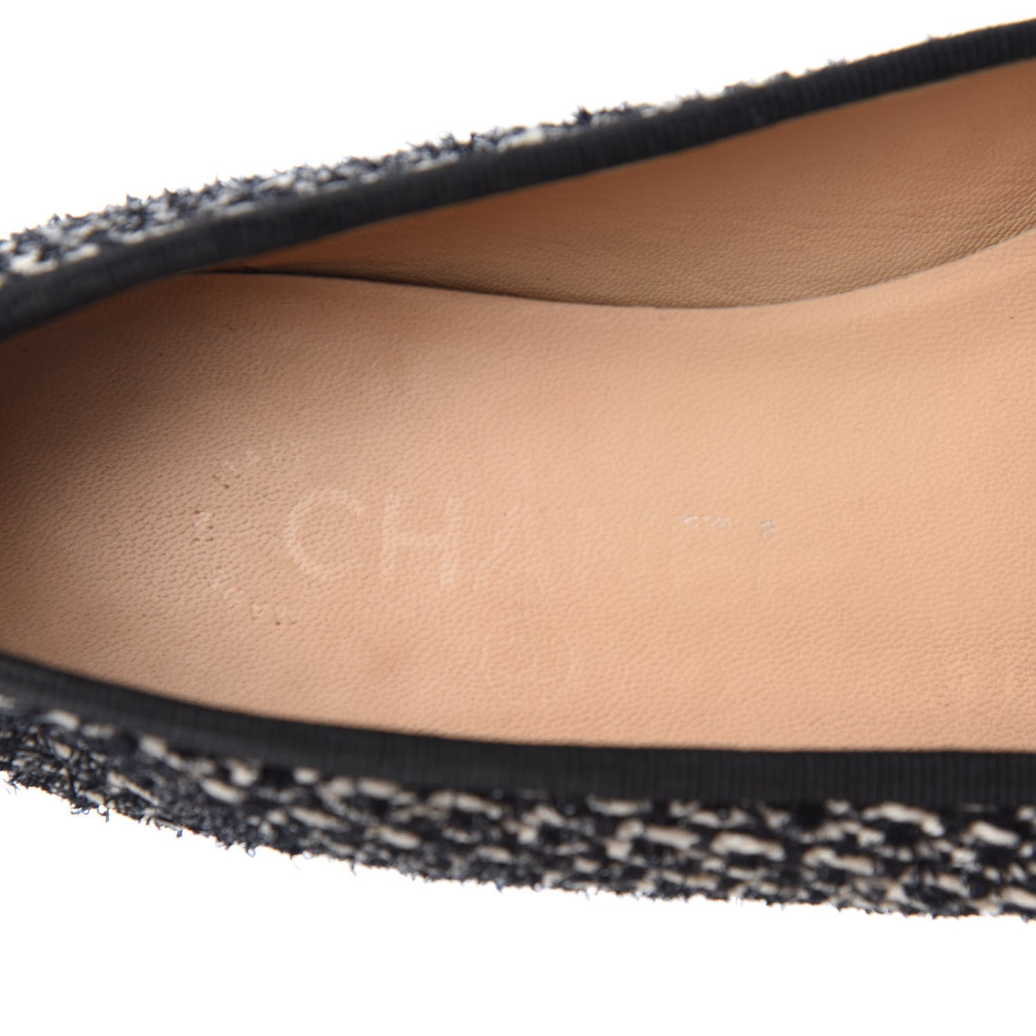 Chanel Tweed Cap Toe Ballerina Flats 35 Black White 9 of 10
