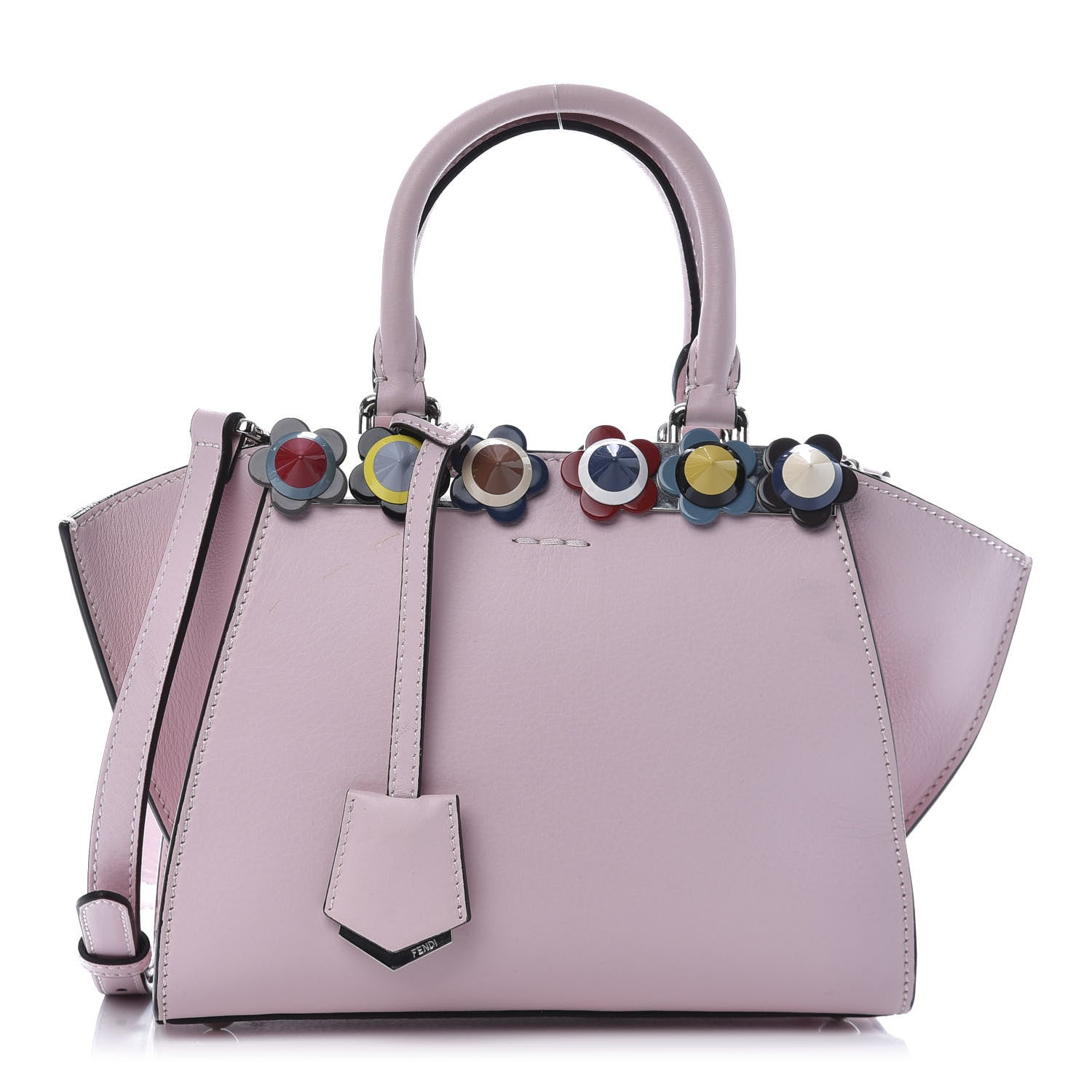 Fendi Vitello Dolce Plexiglass Flowerland Studded Mini 3Jours Tote Peonia Multicolor 1 of 14