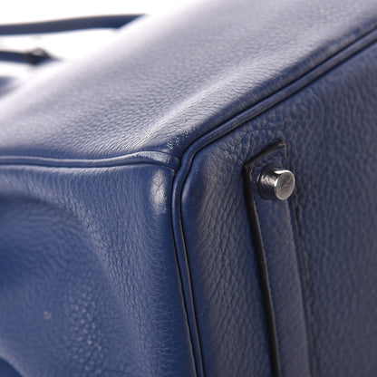 Hermes Taurillon Clemence Birkin 35 Bleu Brighton 14 of 16