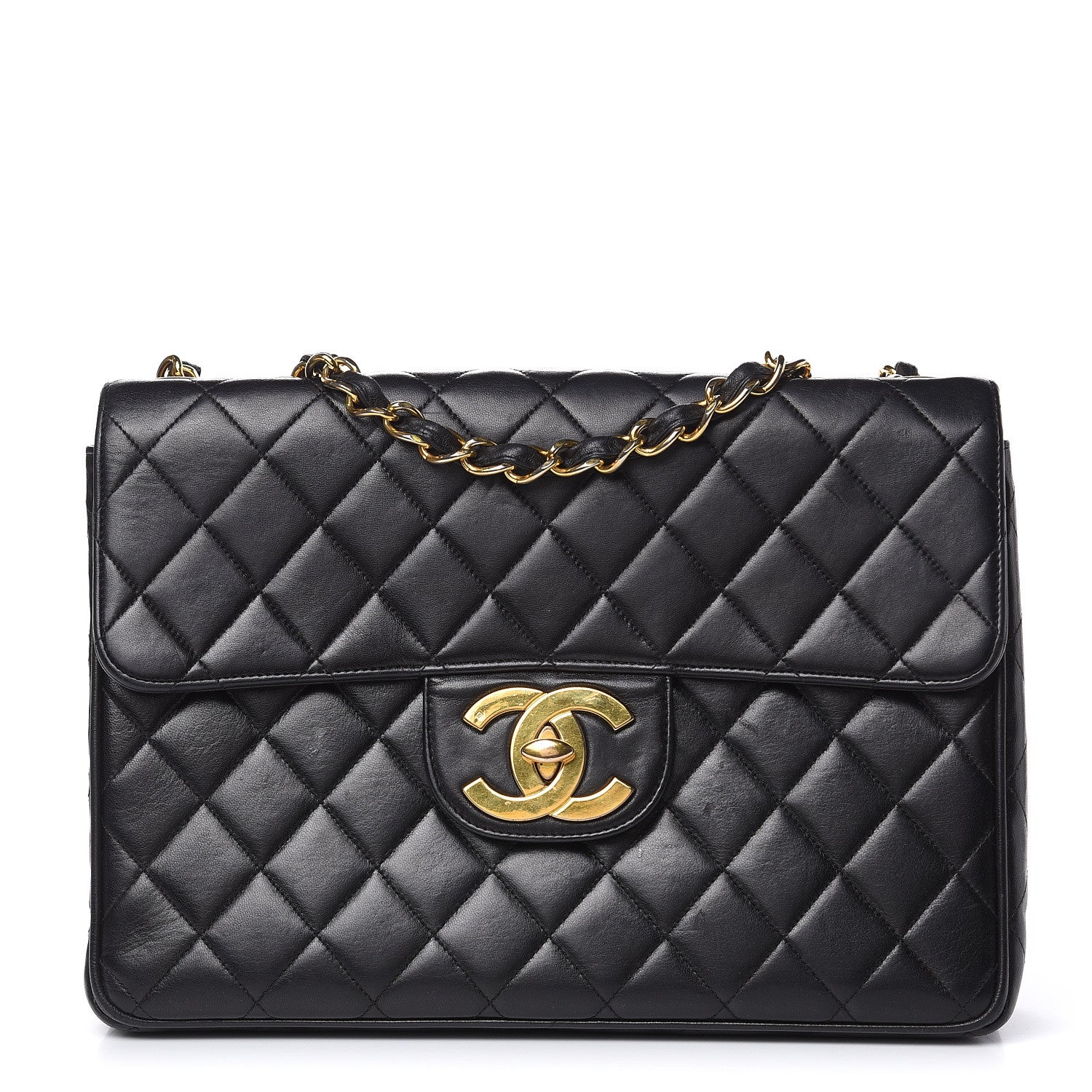 Chanel Lambskin Quilted Jumbo Single Flap Black 1 of 21