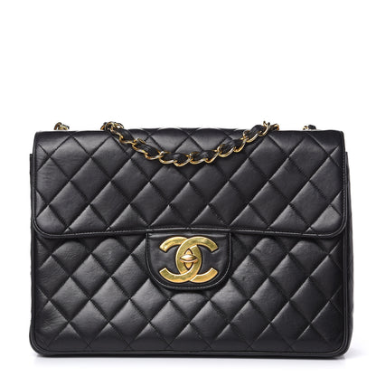 Chanel Lambskin Quilted Jumbo Single Flap Black 1 of 21