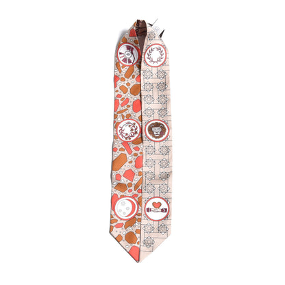Hermes Silk La Danse Des Amazones Twilly Beige Corail Brun 6 of 6