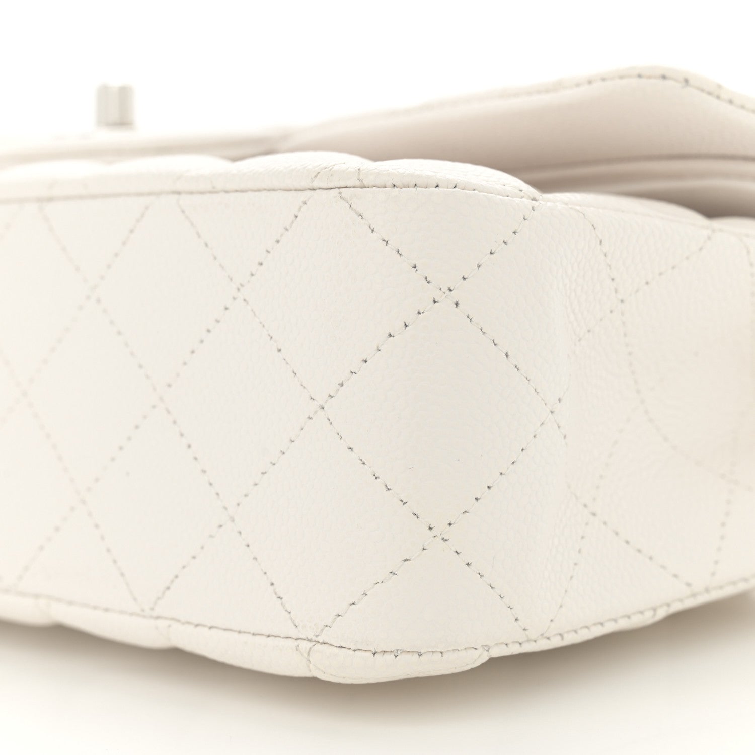Chanel Caviar Quilted Medium Double Flap White 10 of 11