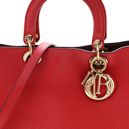 Christian Dior Calfskin Medium Diorissimo Tote Red 8 of 12