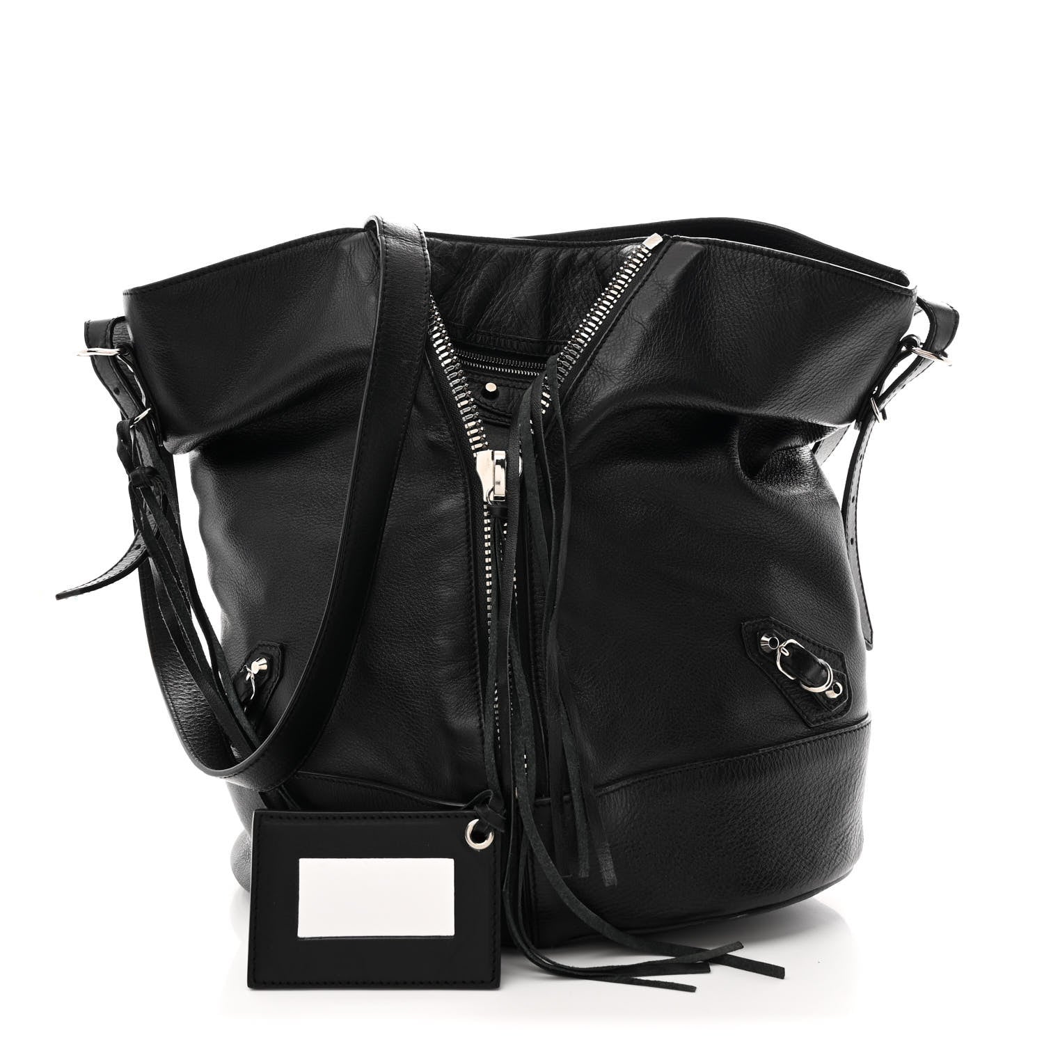 Balenciaga Veau Papier Classic Hardware Drop Bucket Bag Black 3 of 11