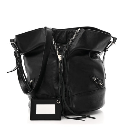 Balenciaga Veau Papier Classic Hardware Drop Bucket Bag Black 3 of 11