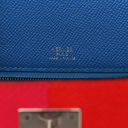 Hermes Epsom Casaque Kelly Sellier 28 Rouge Coeur Rose Extreme Bleu Zanzibar 6 of 16