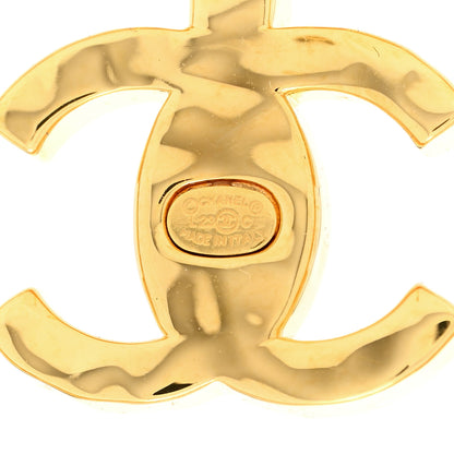 Chanel Crystal Heart CC Earrings Gold 3 of 5
