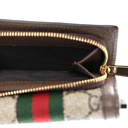 Gucci GG Supreme Monogram Web Ophidia Bi-Fold Wallet Beige New Acero 6 of 9