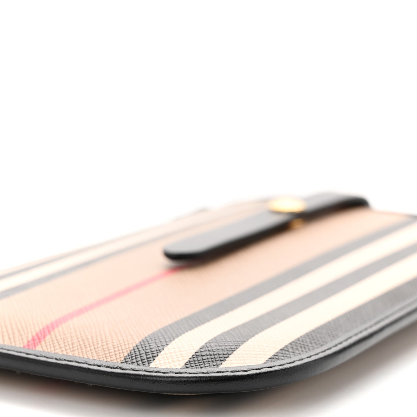 E-Canvas Calfskin Icon Stripe Anne Phone Case With Strap Archive Beige