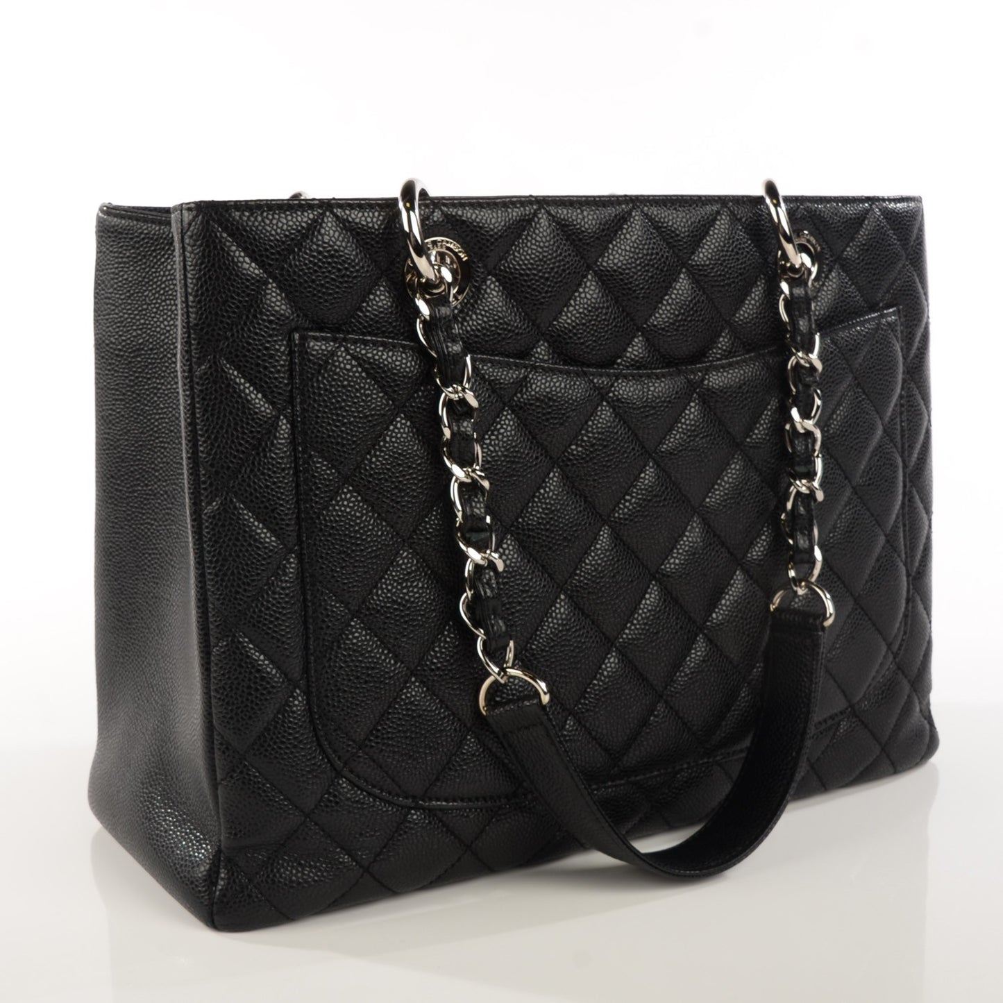 Caviar Quilted Grand Shopping Tote GST Black