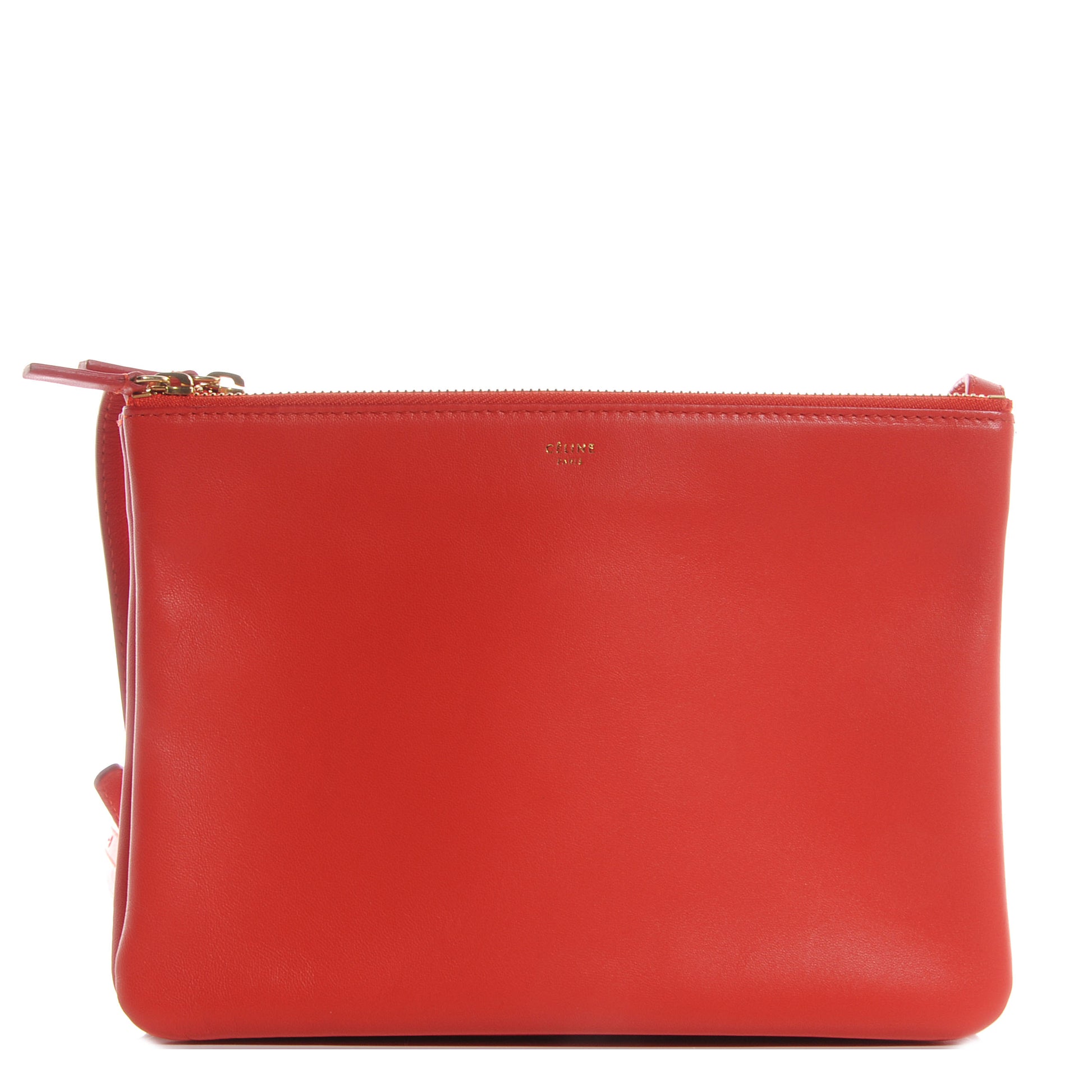 Celine Lambskin Large Trio Crossbody Bag Vermillion 1 of 8