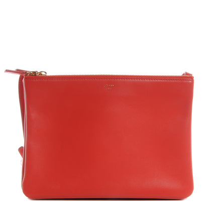 Celine Lambskin Large Trio Crossbody Bag Vermillion 1 of 8