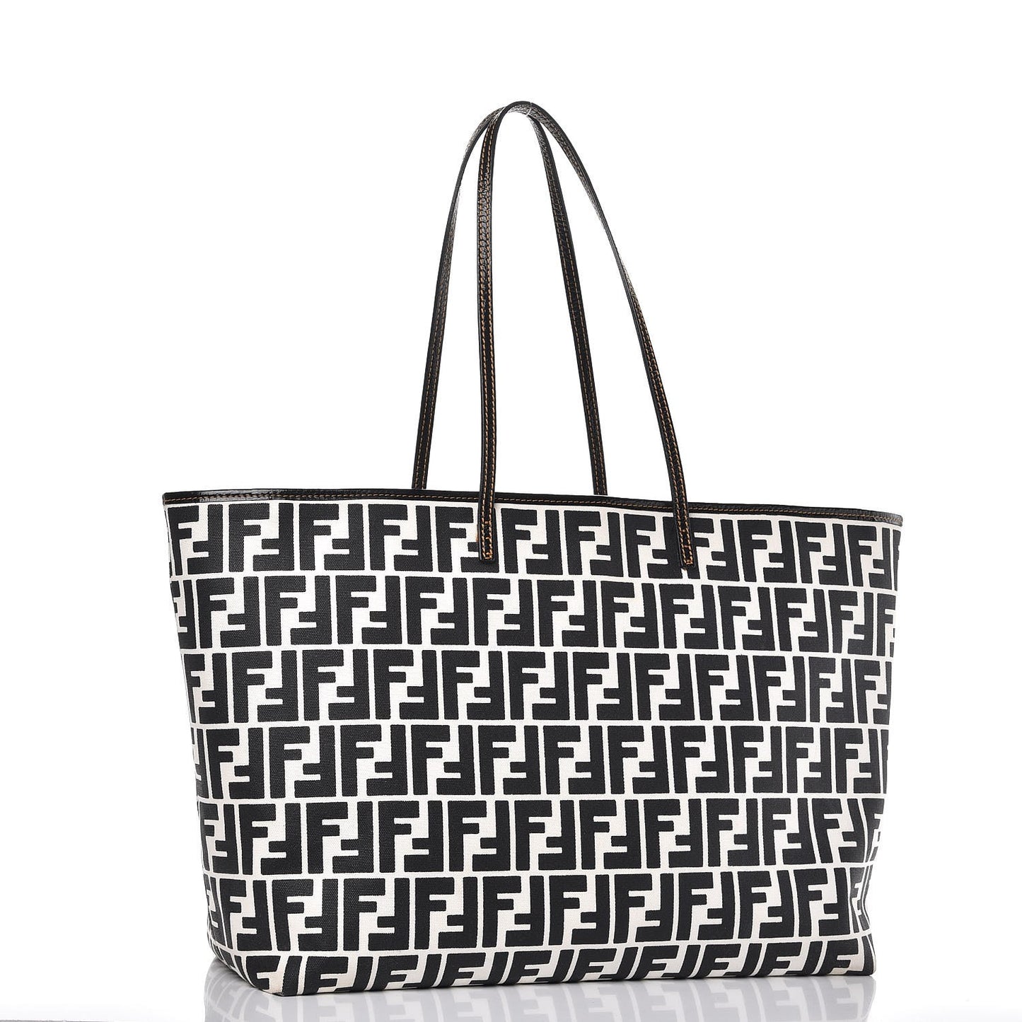 Canvas FF Large Roll Tote Black White