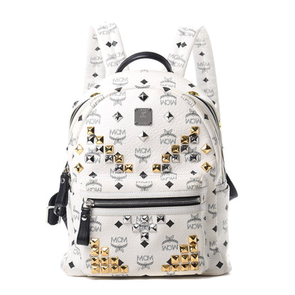 MCM Visetos Studded Small Stark M Backpack White 1 of 19