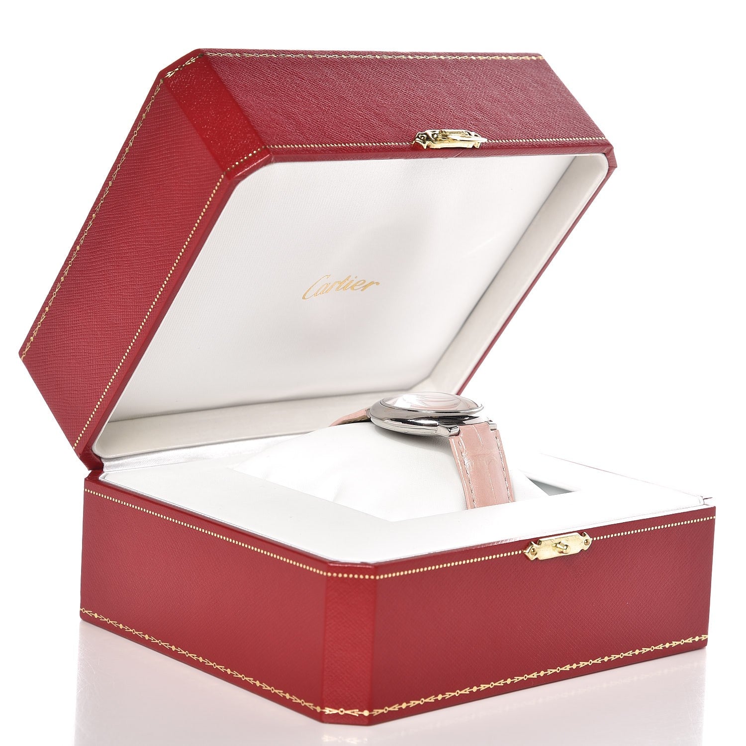 Cartier Stainless Steel Alligator 33mm Ballon Bleu De Cartier Automatic Watch Pink 12 of 12