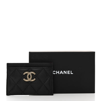 Chanel Caviar Metal Perforated Quilted CC Card Holder Black 9 of 9