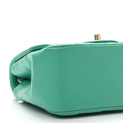 Chanel Lambskin Quilted Mini Square Flap Green 9 of 13