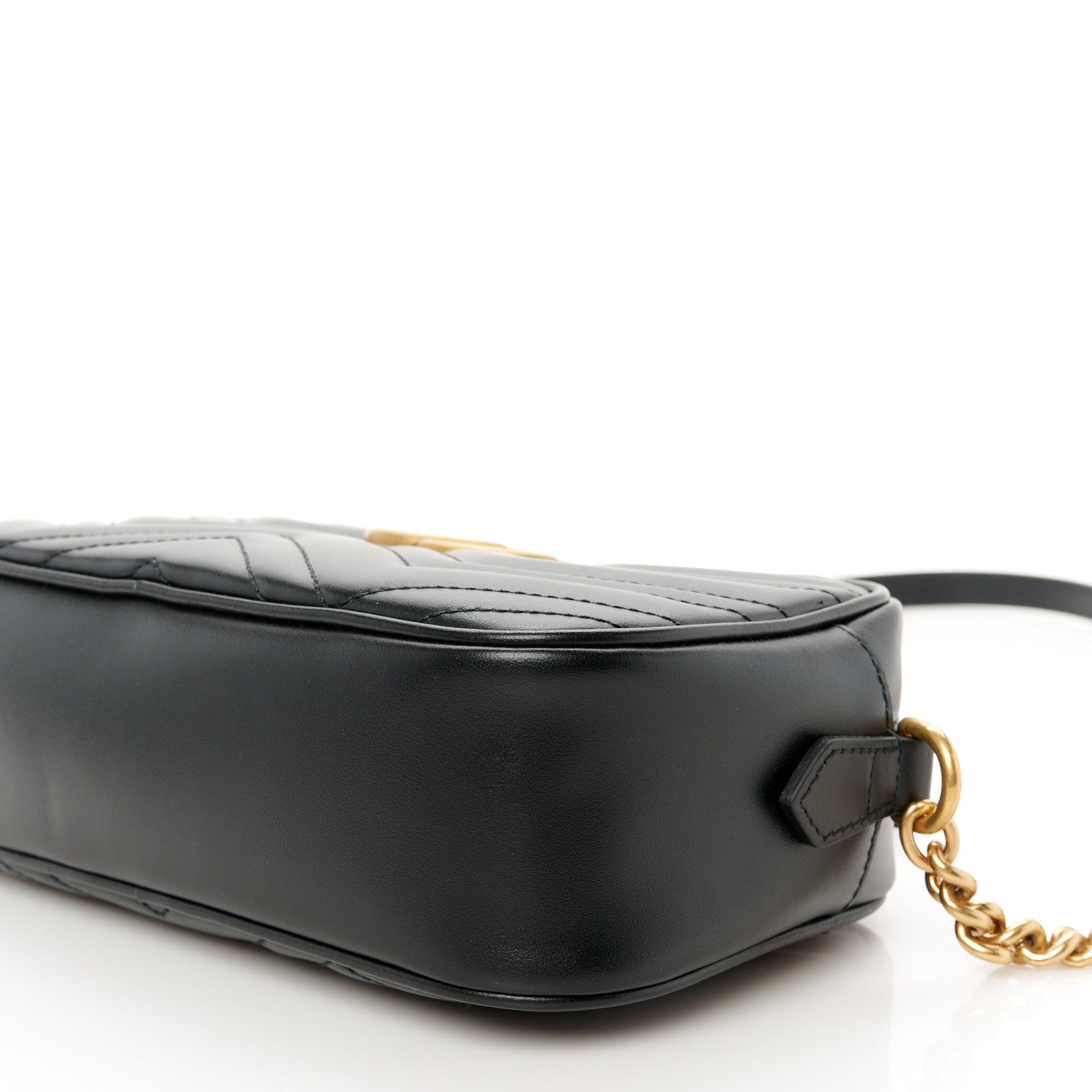 Gucci Calfskin Matelasse Small GG Marmont Chain Shoulder Bag Black 11 of 11