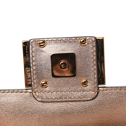 Fendi Vitello Laminato FF 1974 Embossed Mini Baguette Rame 12 of 14