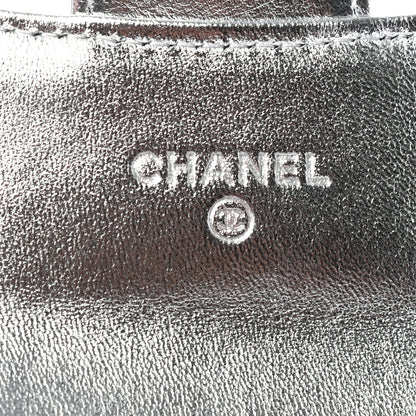 Chanel Gradient Metallic Calfskin Quilted Flap Card Holder Wallet Silver Blue Yellow Purple 6 of 8