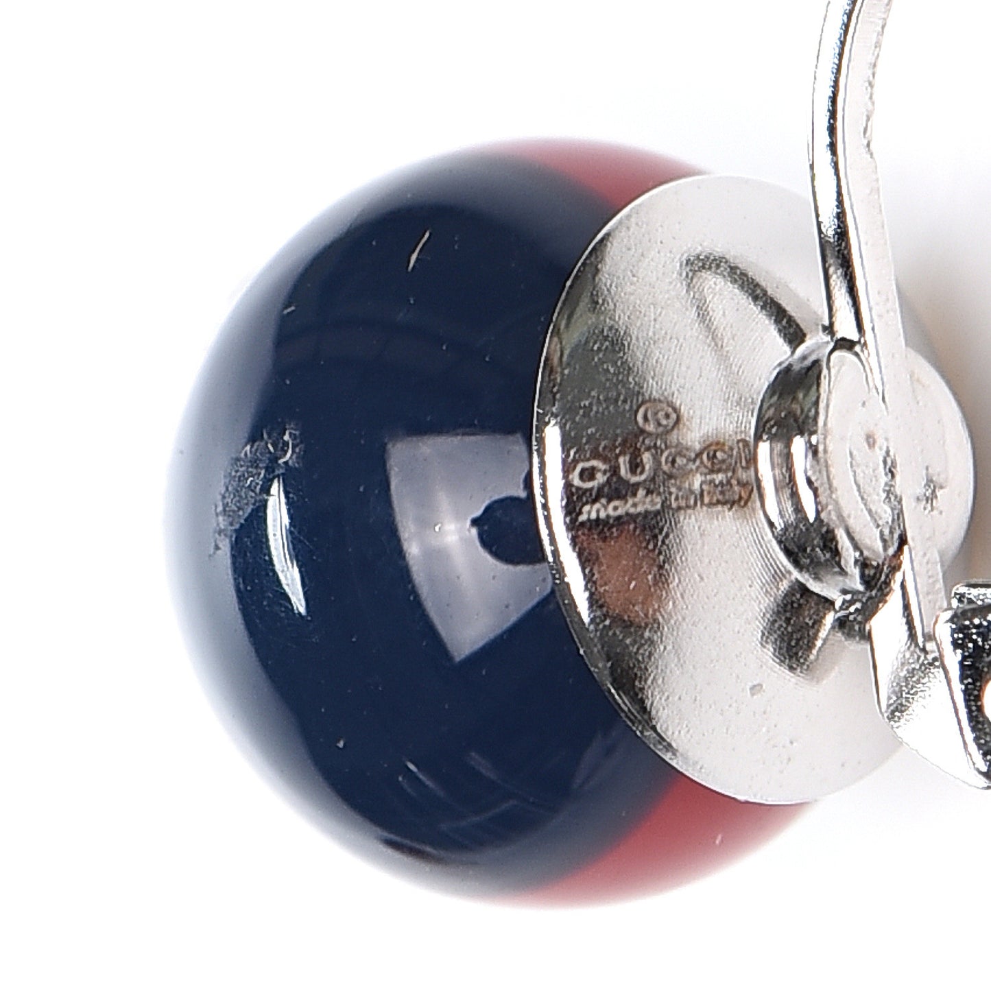 Resin Web Earrings Red Blue White