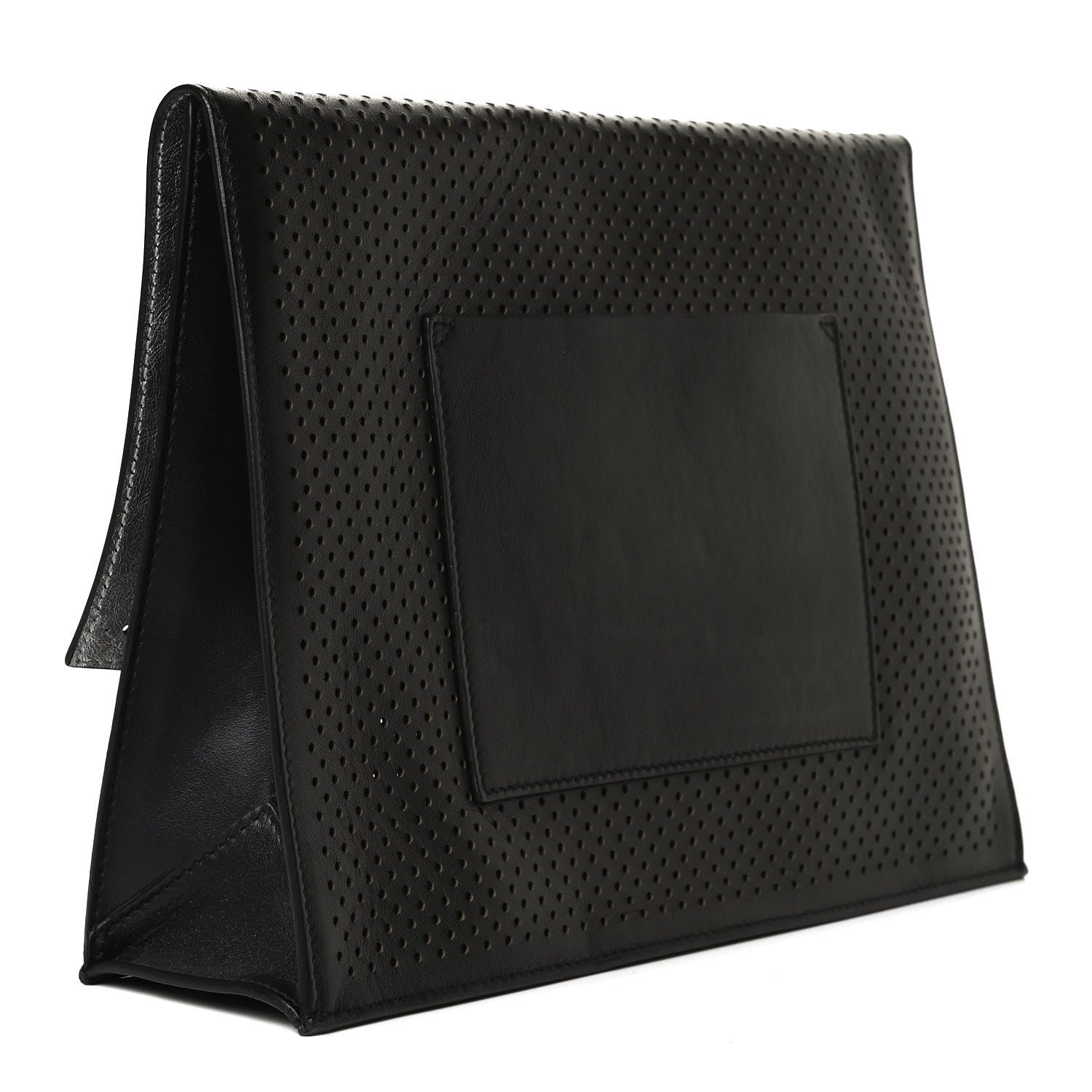 Proenza Schouler Lambskin Perforated Small Lunch Bag Clutch Black 3 of 10