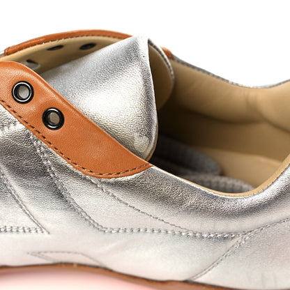 Hermes Metallic Nappa Womens Sneakers 38.5 Gris Argente 8 of 10