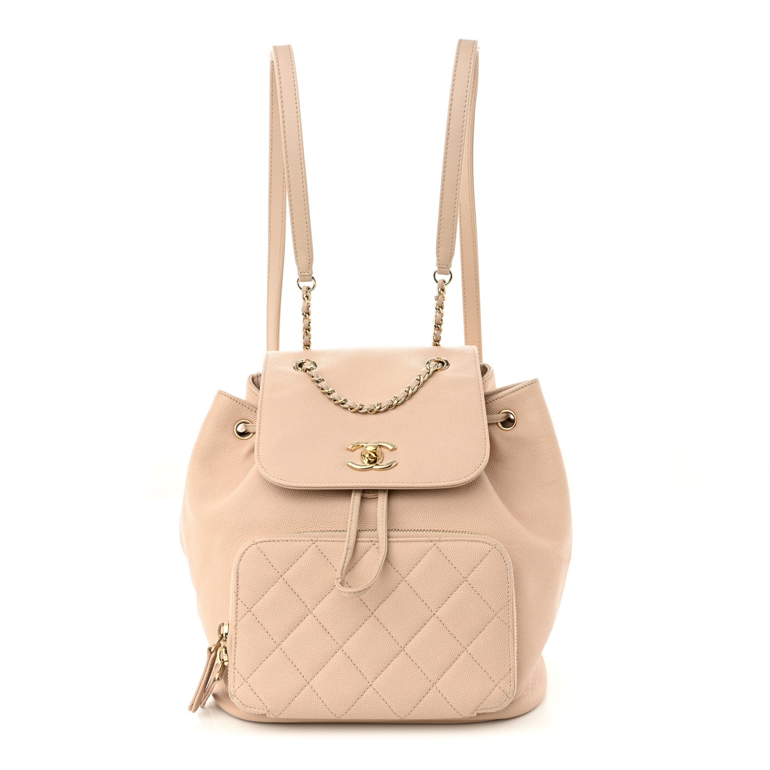 Chanel Caviar Quilted Business Affinity Backpack Beige 1 of 10
