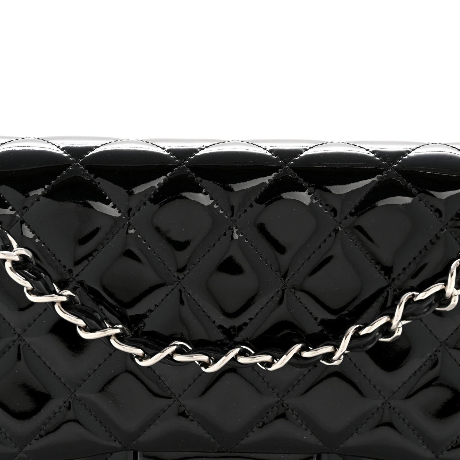 Chanel Patent Quilted Jumbo Double Flap Black 8 of 12