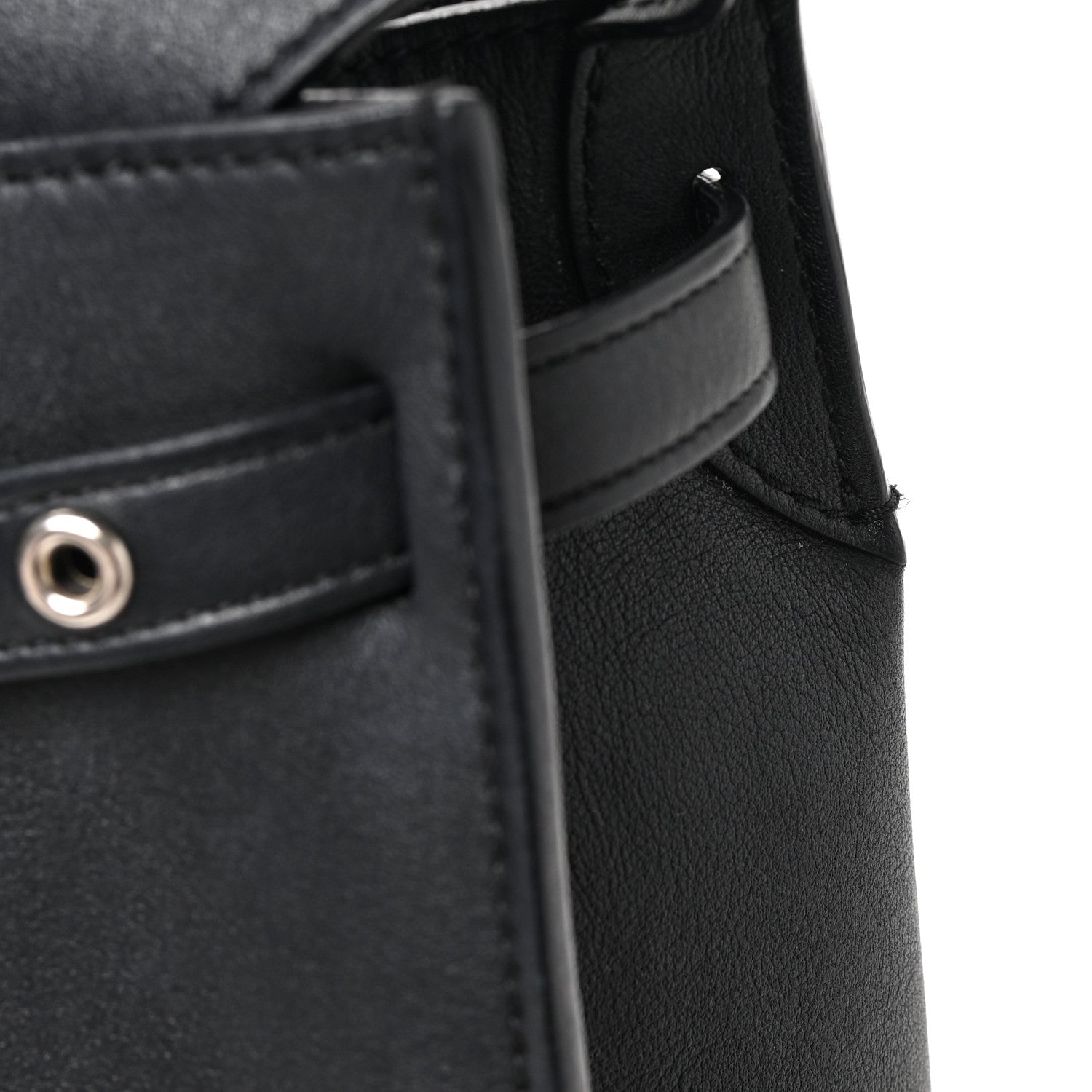 Celine Supple Grained Calfskin Long Strap Big Bag Bucket Black 9 of 10