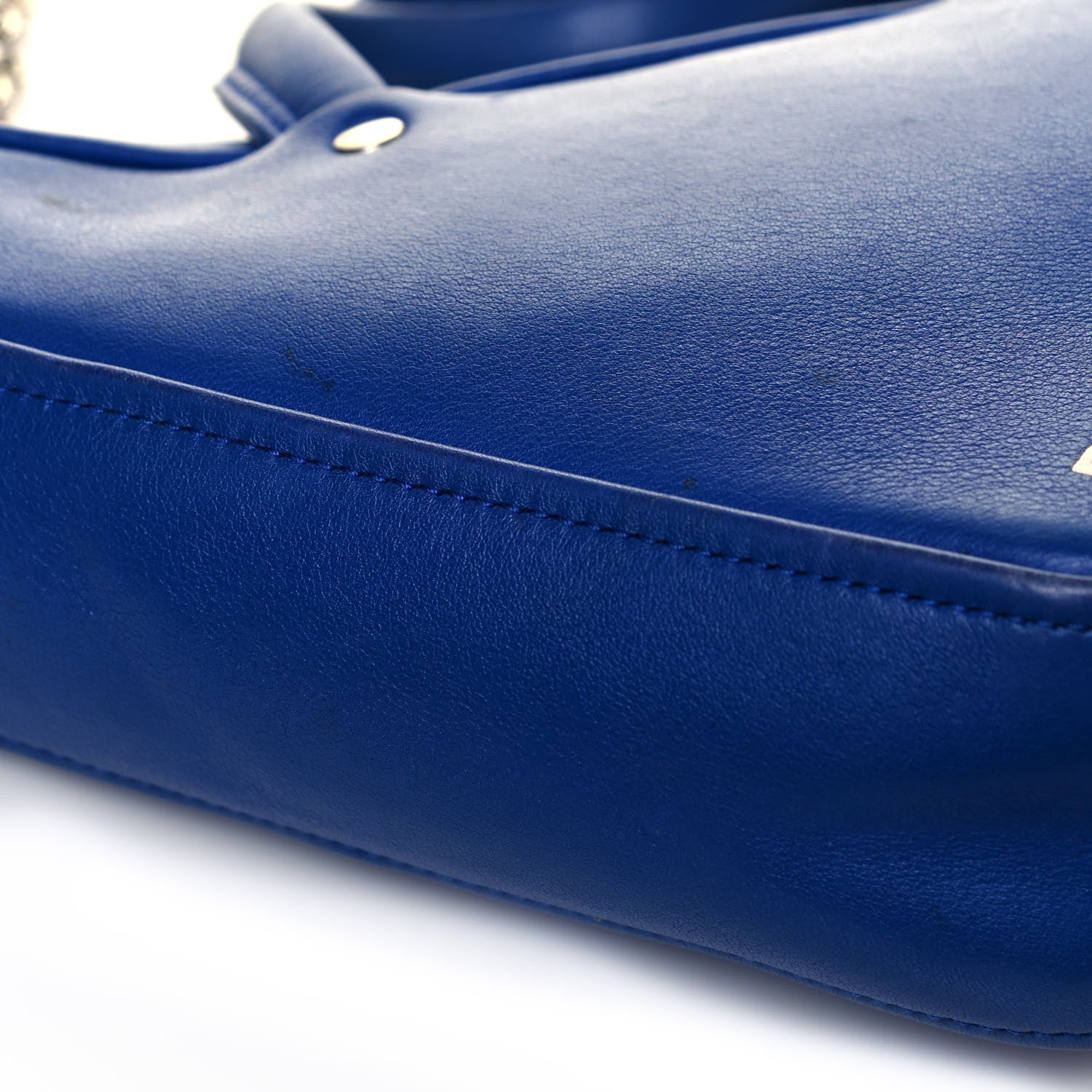Balenciaga Shiny Day Calfskin Logo XS Triangle Chain Duffle Bleu Roi White 8 of 16