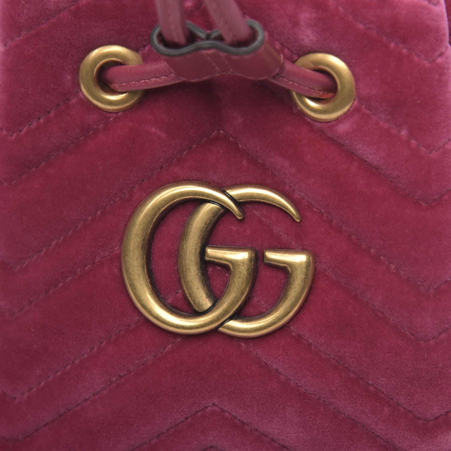 Gucci Velvet Matelasse GG Marmont Bucket Bag Light Raspberry Rose 8 of 10