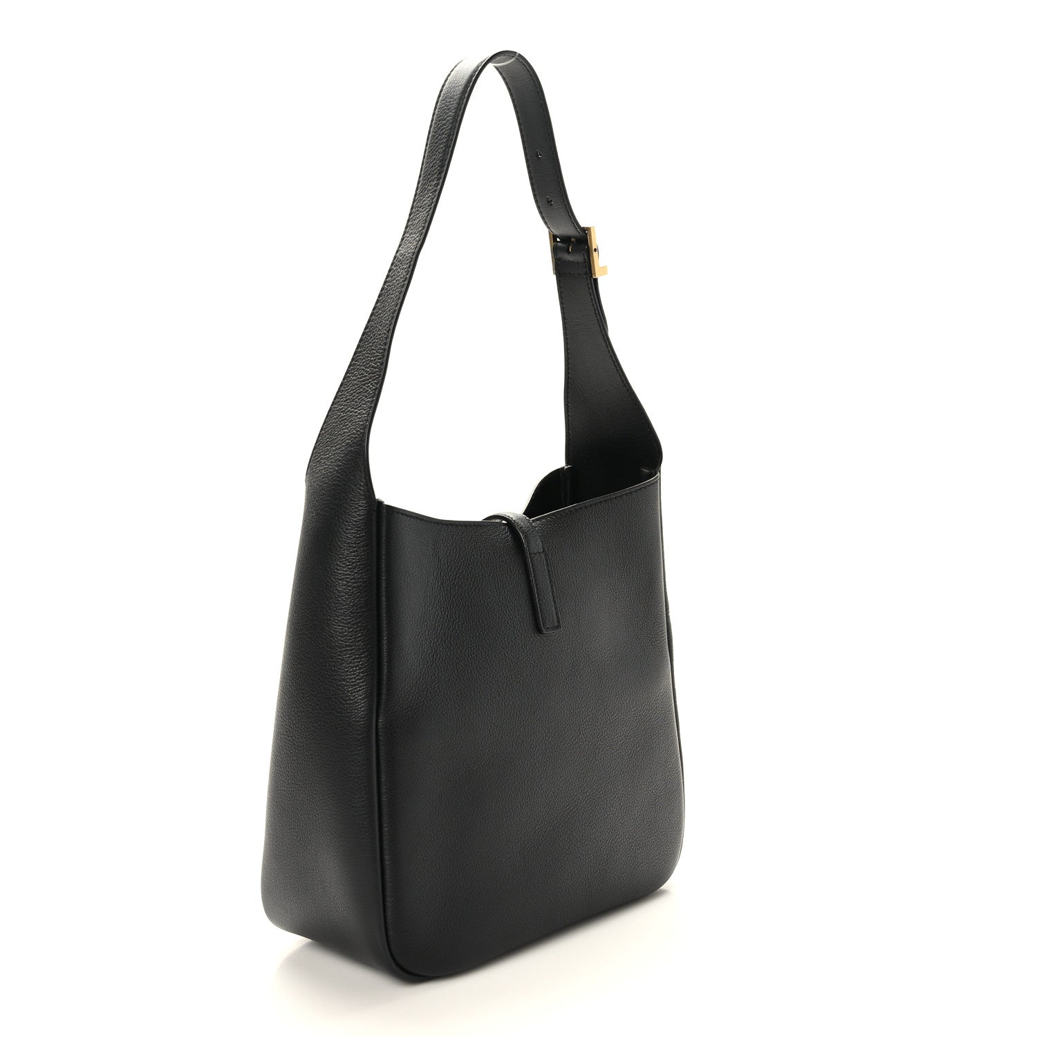 Saint Laurent Grained Calfskin Small Le 5 A 7 Soft Hobo Black 2 of 7