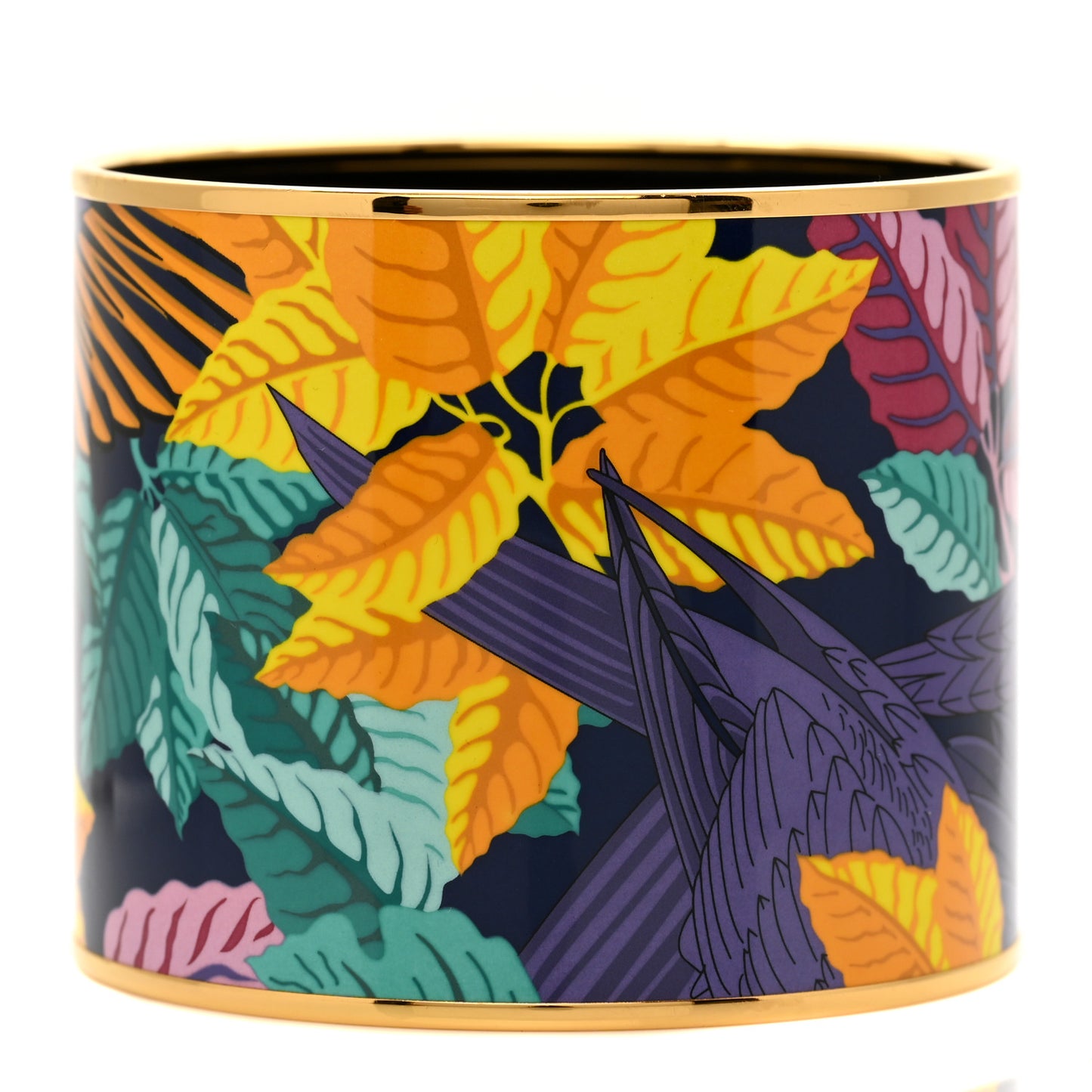 Enamel Printed Mega Wide Les Perroquets Bracelet 65 Vie D Artiste