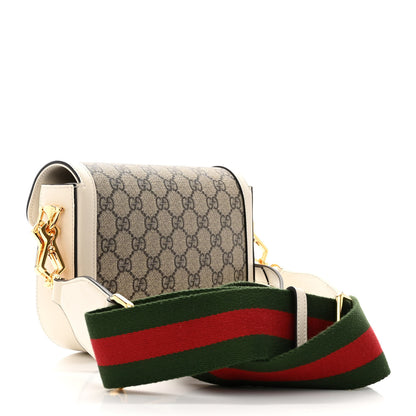 Gucci GG Supreme Monogram Web Mini Horsebit 1955 Shoulder Bag Beige Mystic White 3 of 12