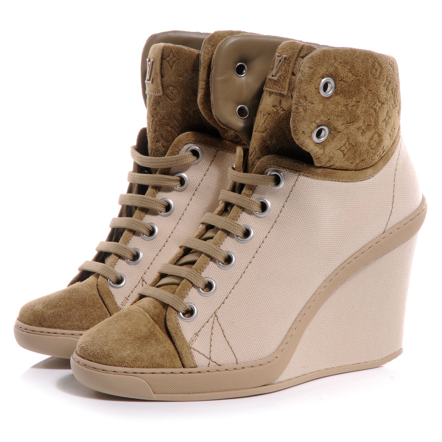 Suede Batignolles Wedges 36.5 Beige