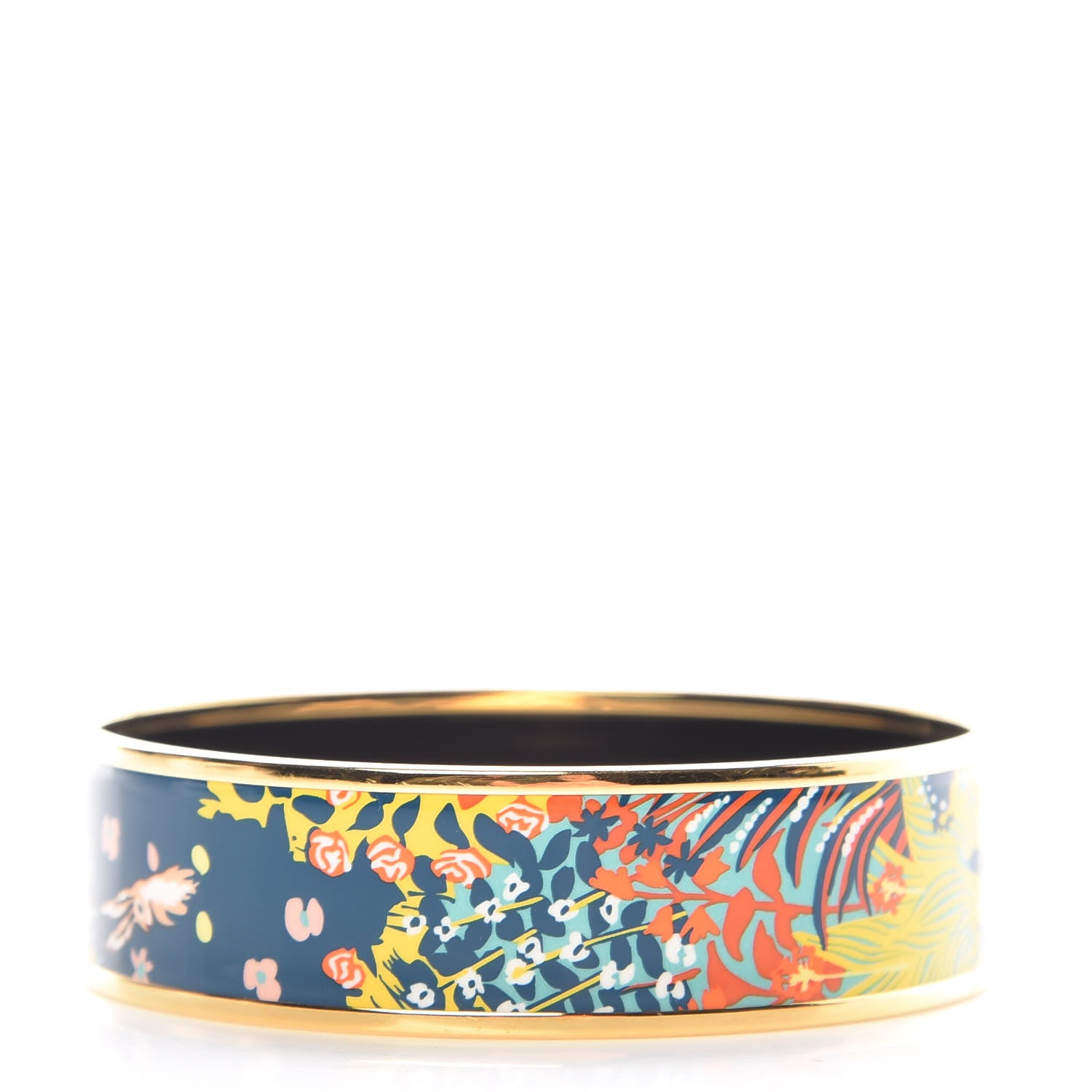 Hermes Enamel Printed Wide Dans un Jardin Anglais Bracelet 70 3 of 5