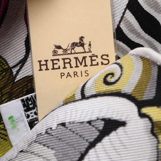 Silk Sieste Au Paradis Scarf 90 Jaune Vif Violet Gris