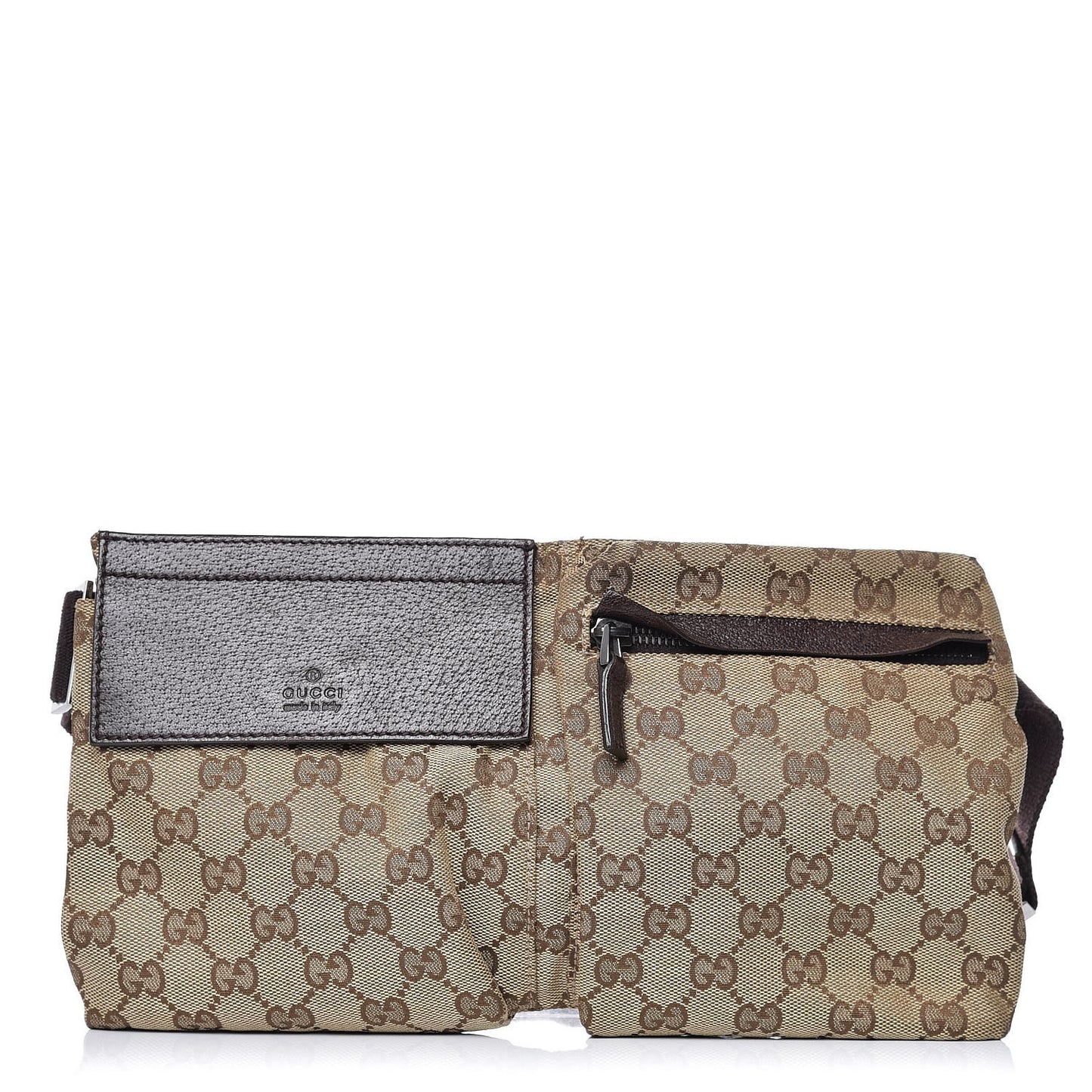 Monogram Web Belt Bag Dark Brown