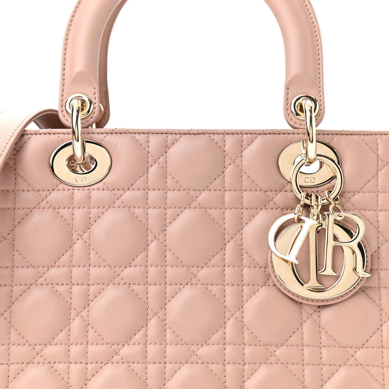 Christian Dior Lambskin Cannage Medium Lady Dior Rose Poudre 8 of 10