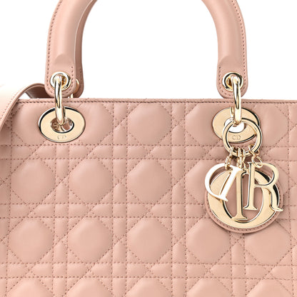 Christian Dior Lambskin Cannage Medium Lady Dior Rose Poudre 8 of 10