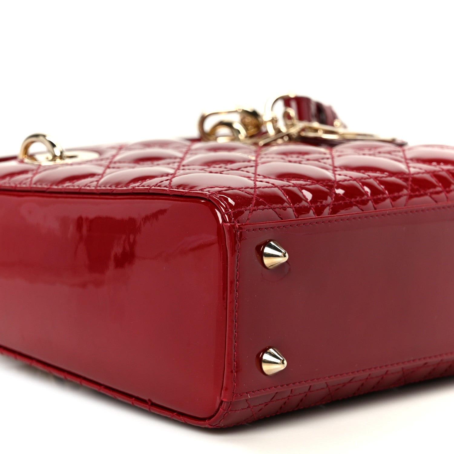 Christian Dior Patent Cannage Small My ABCDior Lady Dior Cherry Red 9 of 11