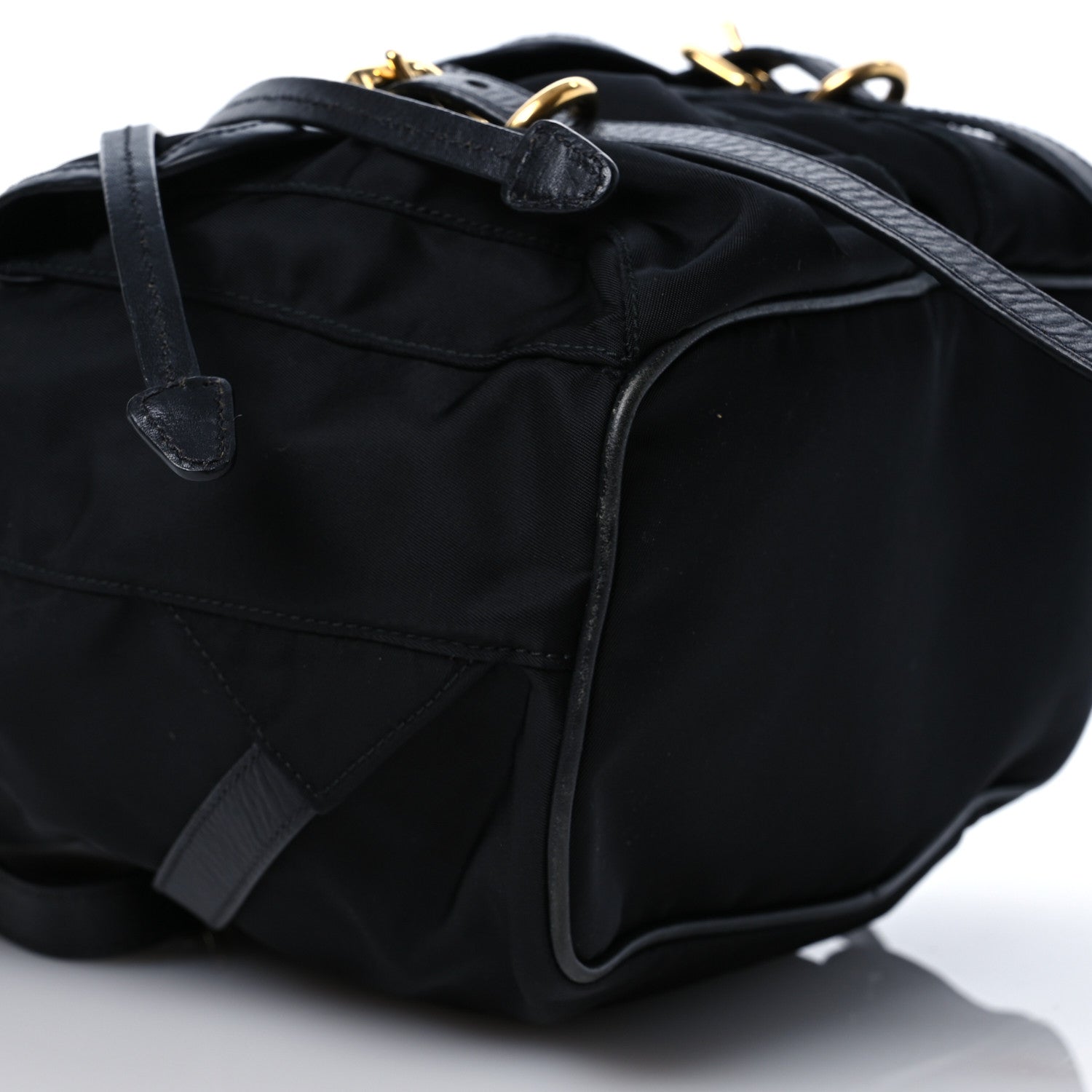 Prada Tessuto Nylon Soft Calfskin Backpack Black 9 of 13